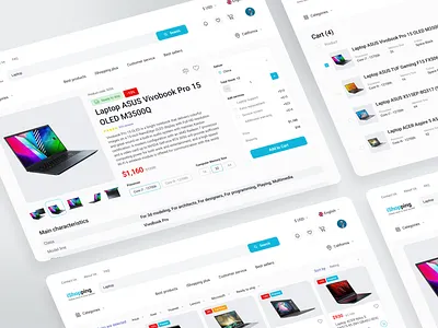 iShopping - Marketplace Platform 💥 app branding cart dashboard design ecommerce filter laptop list marketplace dashboard platform price product search shop shopping store ui ux website