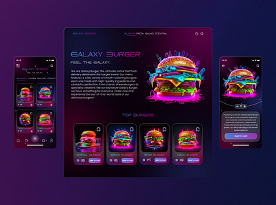 Galaxy Burger Online Service app appdesign design graphic design ui ux