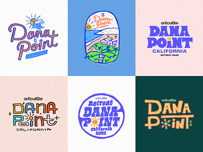 🌴☀️🌴 articulate badge branding california company retreat dana point design illustration retreat type typography work retreat