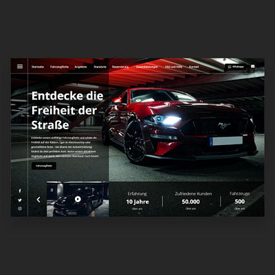 Website Header für Autovermietung - Rent a Car autovermietung design elementor graphic design header hero inspiration layout rentacar ui ux webdesign wordpress