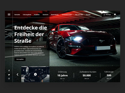 Website Header für Autovermietung - Rent a Car autovermietung design elementor graphic design header hero inspiration layout rentacar ui ux webdesign wordpress