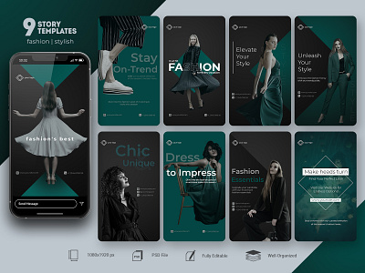 Chic & Minimal Instagram Story Templates banner banner design fashion shop graphic design instagram instagram design instagram post design social media cover template collection