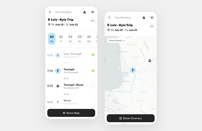 Travel Itinerary 078 78 app challenge daily ui 078 dailyui dailyui078 design itinerary mobile mockup planner travel travel road ui uiux website