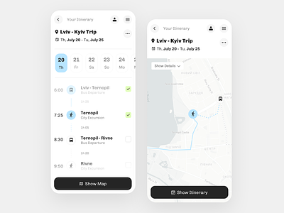Travel Itinerary 078 78 app challenge daily ui 078 dailyui dailyui078 design itinerary mobile mockup planner travel travel road ui uiux website