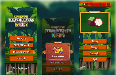 Education Game anak app buah design education fruit game kid kids mobile mobile app permainan tebak tebakan ui ux