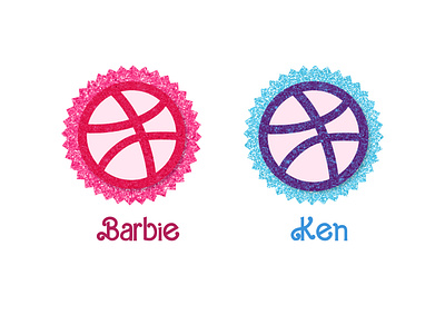 dribbble x Barbie Glitter Sticker Edition barbie design graphic illustration ken logo pattern sticker sticker mule trend
