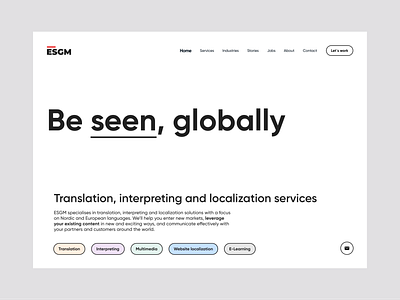 Website for language services — ESGM animation design graphic design ui ux