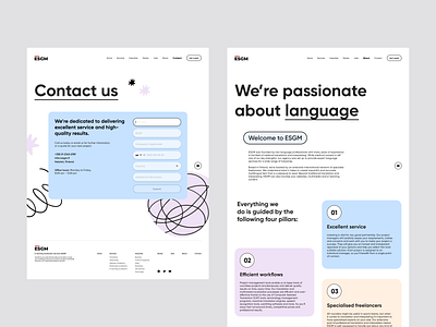 Website for language services — ESGM animation design graphic design ui ux