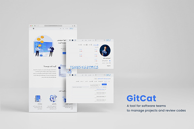 GitCat - A Project Management and Code Review Tool dashboard landing page minimal design panel responsive dashboard software product uiux website design