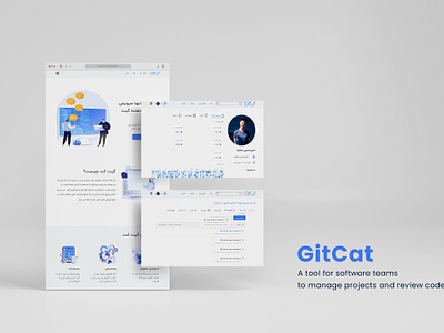 GitCat - A Project Management and Code Review Tool dashboard landing page minimal design panel responsive dashboard software product uiux website design
