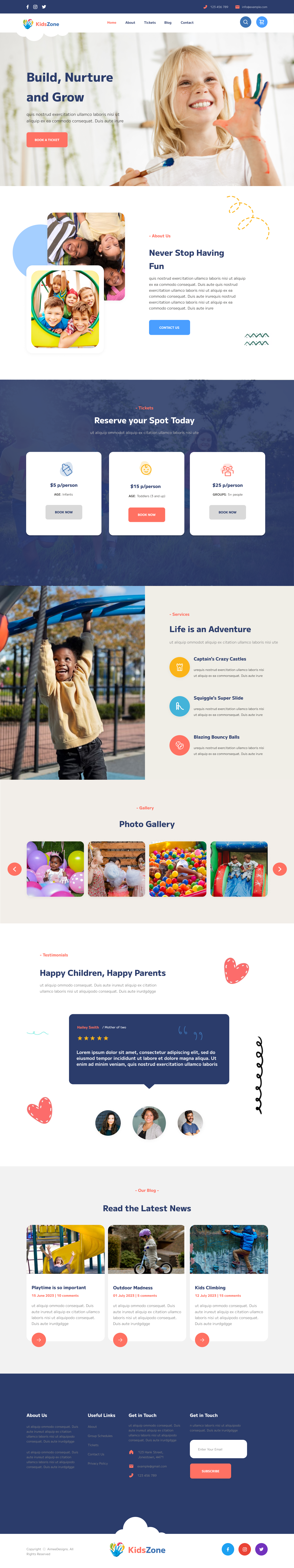KidsZone Playgroup Homepage children education play