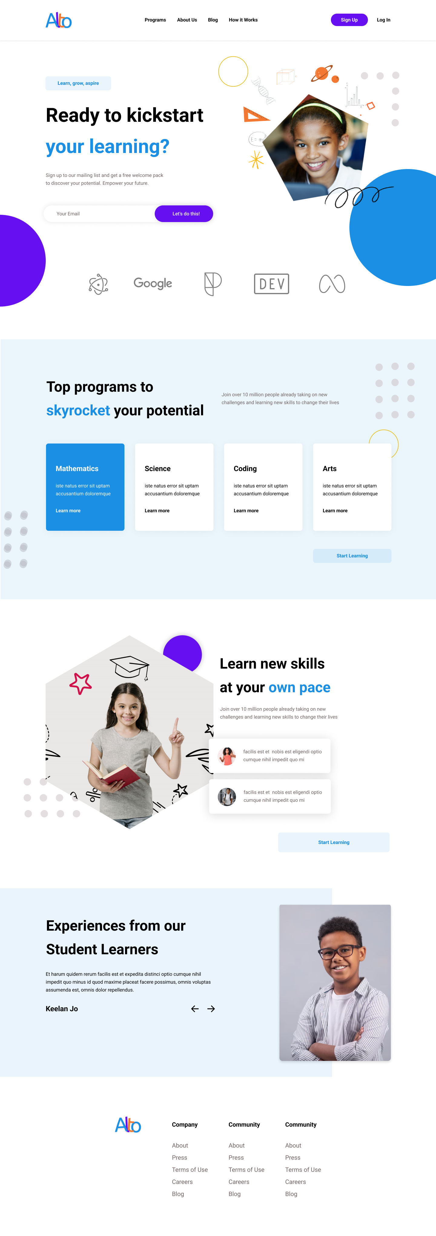 Alto E-Learning Website courses education elearning