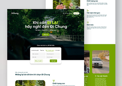 DiChung Homepage - Travel Service green homepage landing page travel ui website