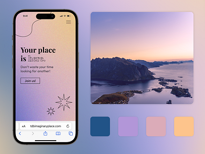 Mobile UI with nature-inspired gradient 2d colors design figma gradients graphic design inspiration landing page mobile typography ui vector website