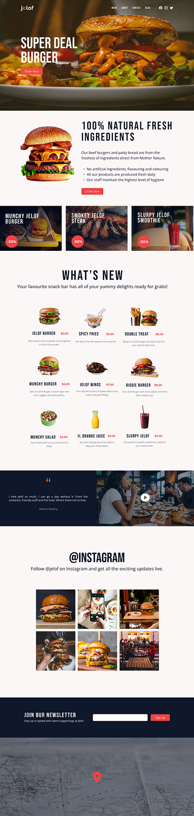 Jelof Landing Page food food landing page food website landing page product design restaurant restaurant landing page restaurant website ui ui design uiux user interface ux ux design web landing page web page website website design