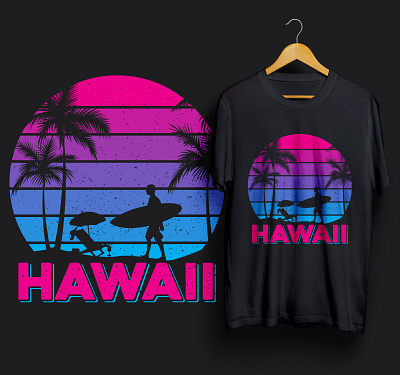 Hawaii Beach retro T-shirt design best t shirt design graphic design illustration shirt t shirt t shirt t shirt design