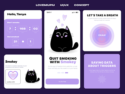 Health Mobile iOS App - Quit smoking app design graphic design illustration logo ui ux vector yea