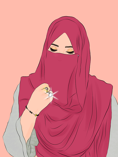 Hijabi Girl illustration 3d animation app art branding colors design girl graphic design hijabii hue illustration illustrator logo portrait poster sketch drawing ui vector website
