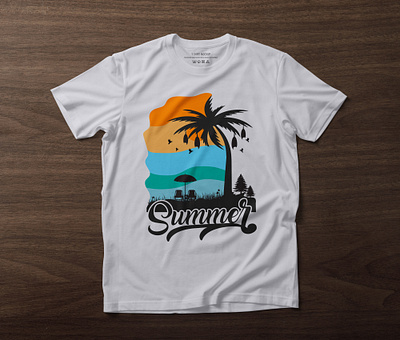 Summer t-shirt design apearel design graphic design illustration logo offroad t shirt design summer t shirt design tropical beach typography