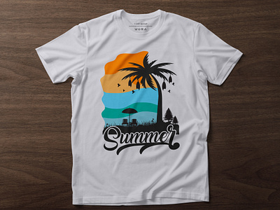 Summer t-shirt design apearel design graphic design illustration logo offroad t shirt design summer t shirt design tropical beach typography