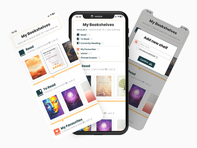MyBookshelf - Bookshelves Preview | Mobile Design 📚 app application design graphic design mobile showcase ui ux