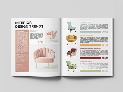 Layout of the furniture magazine adobe indesign chairs designer furniture furniture international style layout magazine sofa typography