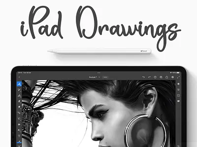 iPad Digital Portrait Drawings apple pencil digital drawings illustration ipad pro portrait