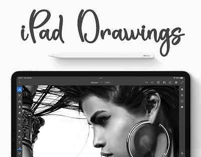 iPad Digital Portrait Drawings apple pencil digital drawings illustration ipad pro portrait