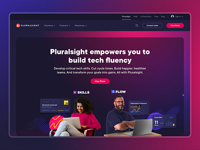 Pluralsight Homepage brand branding design figma hero home homepage pluralsight prototype scroll user experience web web design