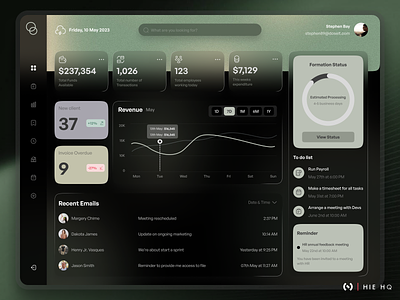 Management App Dashboard agenda tracker app design dark mode dark theme dashboard glassmorph glassmorphism gradient management squircles ui ui design ux