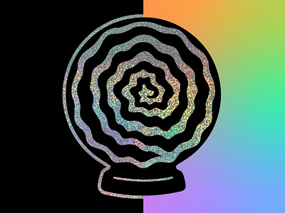 The Future is Sparkly crystal ball glitter illustration sticker stickermule