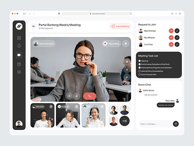 vcs - Video Conference Dashboard conference dashboard live live video meet meeting meeting room meetup online meet product design saas ui uiux video video call video conference zoom