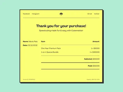 Day 017 - Purchase Receipt 2d dailyui dailyui017 email invoice neobrutalism neubrutalism purchase receipt receipt ui