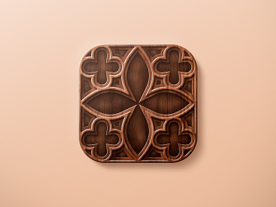 Gothic Wooden Icon app app icon app store app store icon architecture gothic icon icon design illustration mobile app icon wooden