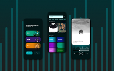 Music and audio book app app design graphic design music typography ui ux