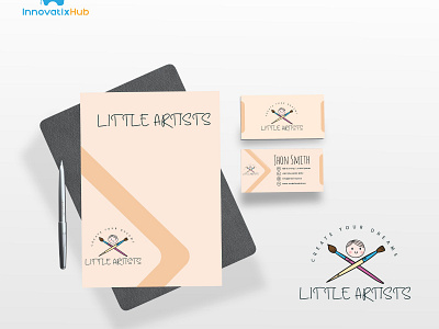 Stationery Design - Little Artist advertisingagency bestadvertisingagency branding businesscard colorfulllearning corporateidentity design graphicdesigner illustration innovatixhub letterheaddesign littleartistpreschool logo logo mark logodesign minimalist logo socialmediac stationery stationerydesign vector