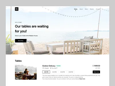 Table booking akhil sunny app asish sunny booking clean design landing page minimal pixalchemy product table ui ux