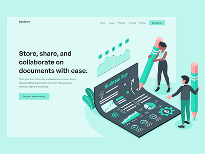 Cloud document collaborations software website design ui ux web design