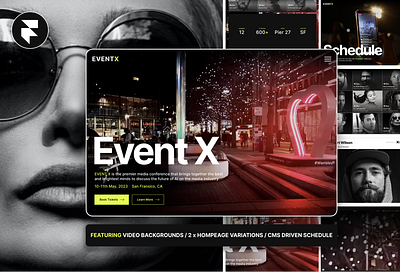 EVENT X | A Dynamic Event or Conference Framer Template conference website conference website template event website event website template framer framer template video website