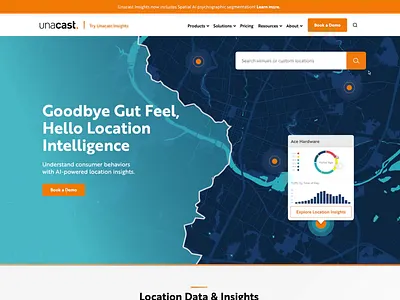Unacast Homepage brand branding creativity web design