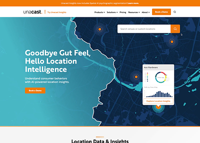 Unacast Homepage brand branding creativity web design