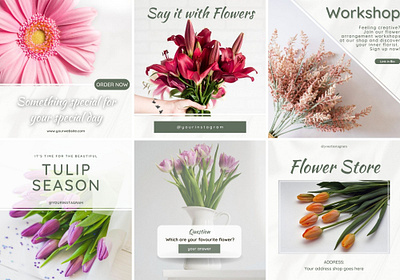 Flower Shop or Florist Canva Templates brandidentity canva canva modelos canvadesign canvainstagram canvatemplate canvatemplates floricultura canva floricultura modelos canva florist florist advertisement flower flower instagram flower shop flower shop canva templates flower shop posts flowers modelos canva plant shop plants