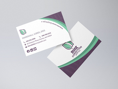Mint Condition Dental Business Cards branding business card design graphic design print print design product mockup