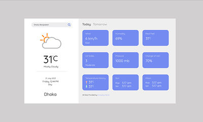 Weather App Landing Page Design weather weather app weather app ui weather website web design