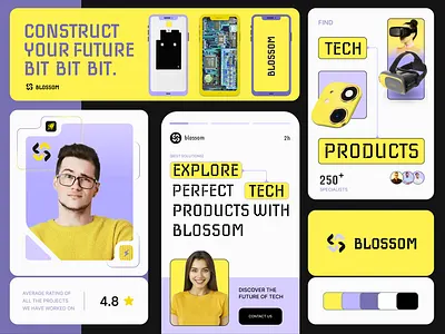 Blossom Hardware Visual Identity animation branding design graphic design illustration logo prototyping ui ux vector