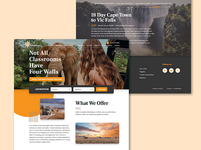 African Adventour Landing Page branding landing page safari ui website