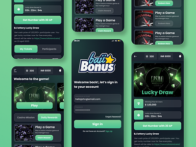 App UI app design branding gambling lottery token ui ui design uiux ux ux design visual design
