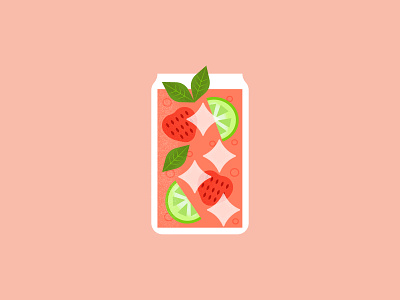 🍓 drink cocktail drink ice illustration lime mint mocktail summer summer drink
