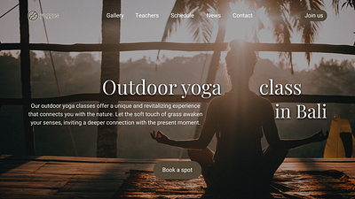 Main page for landing design illustration landing main page ui ux yoga