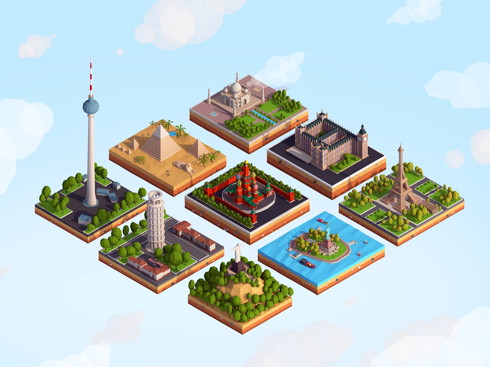 Polygonia World Landmarks app branding design graphic design illustration logo typography ui ux vector